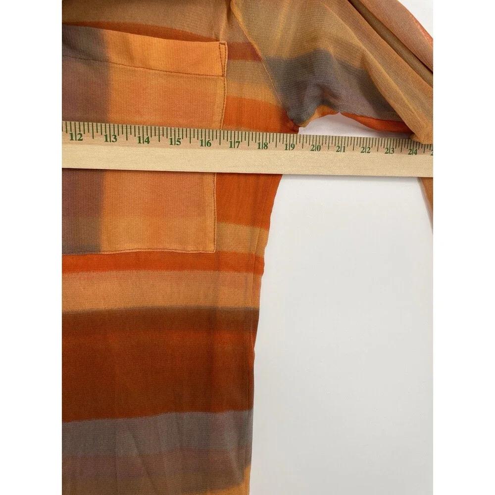 Petit Pois by Viviana G Mesh Top Orange 2 Piece Long Sleeve Top Artsy Y2K USA